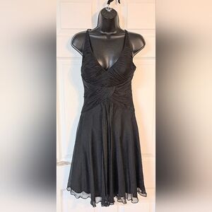 Aidan Mattox Niteline Black Silk Evening Dress